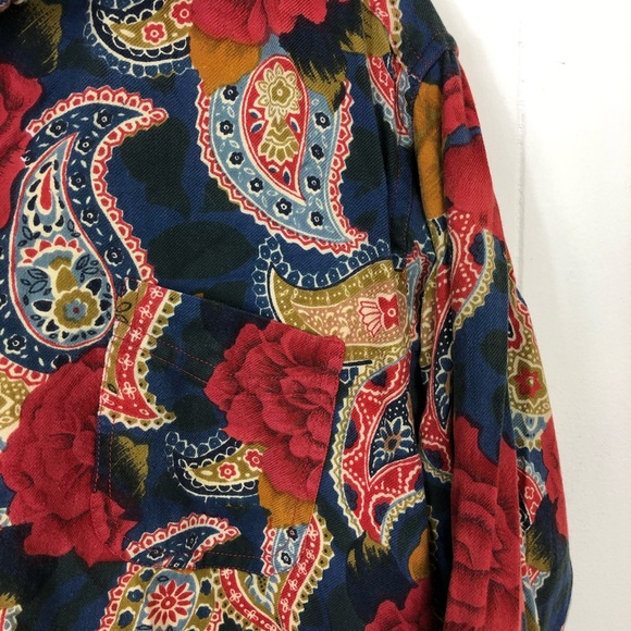 Vintage Paisley Floral Single Stitch Button Down Sz S - Picture 5 of 10